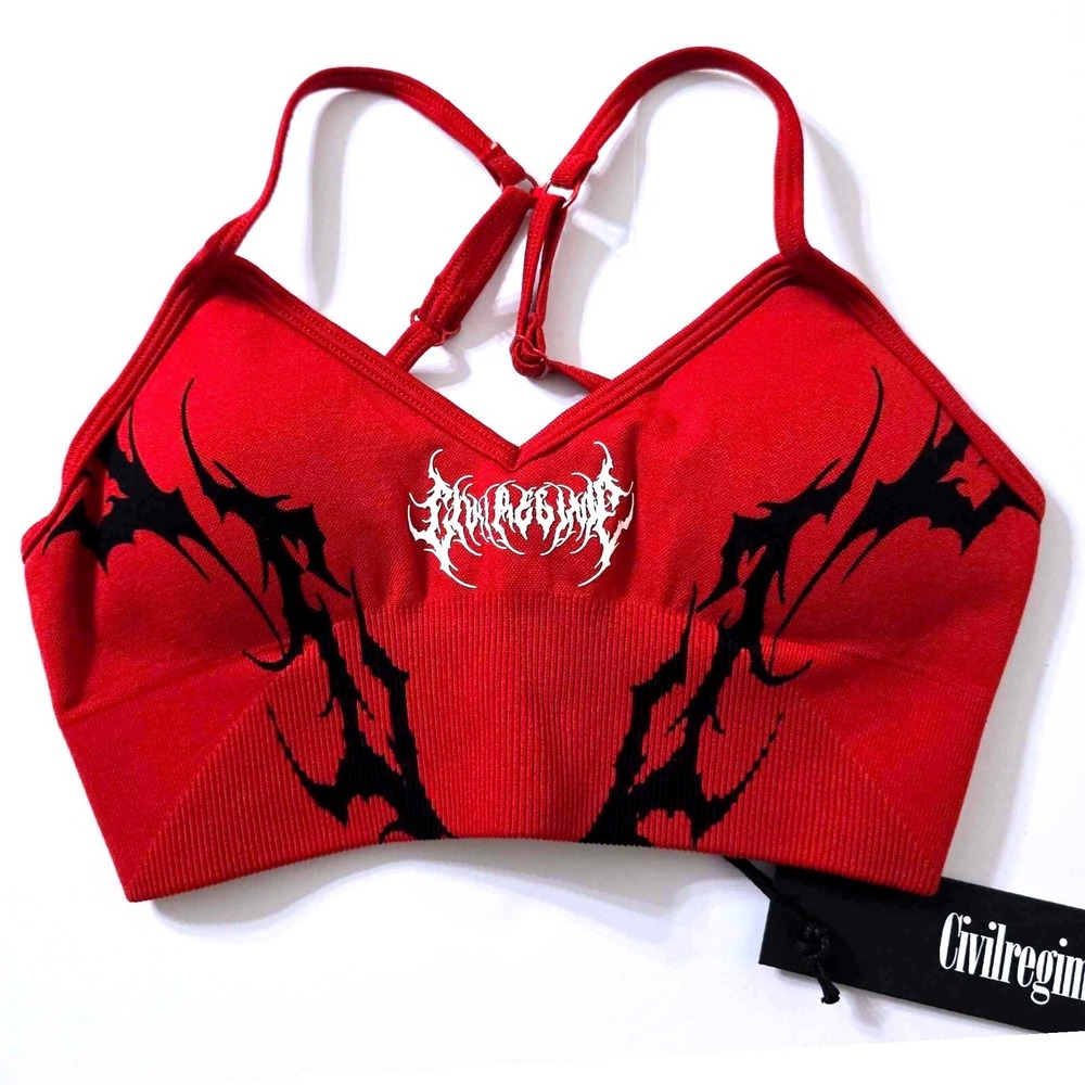 Civil Regime Revenge Kelly Seamless Bra Red Size X-Small